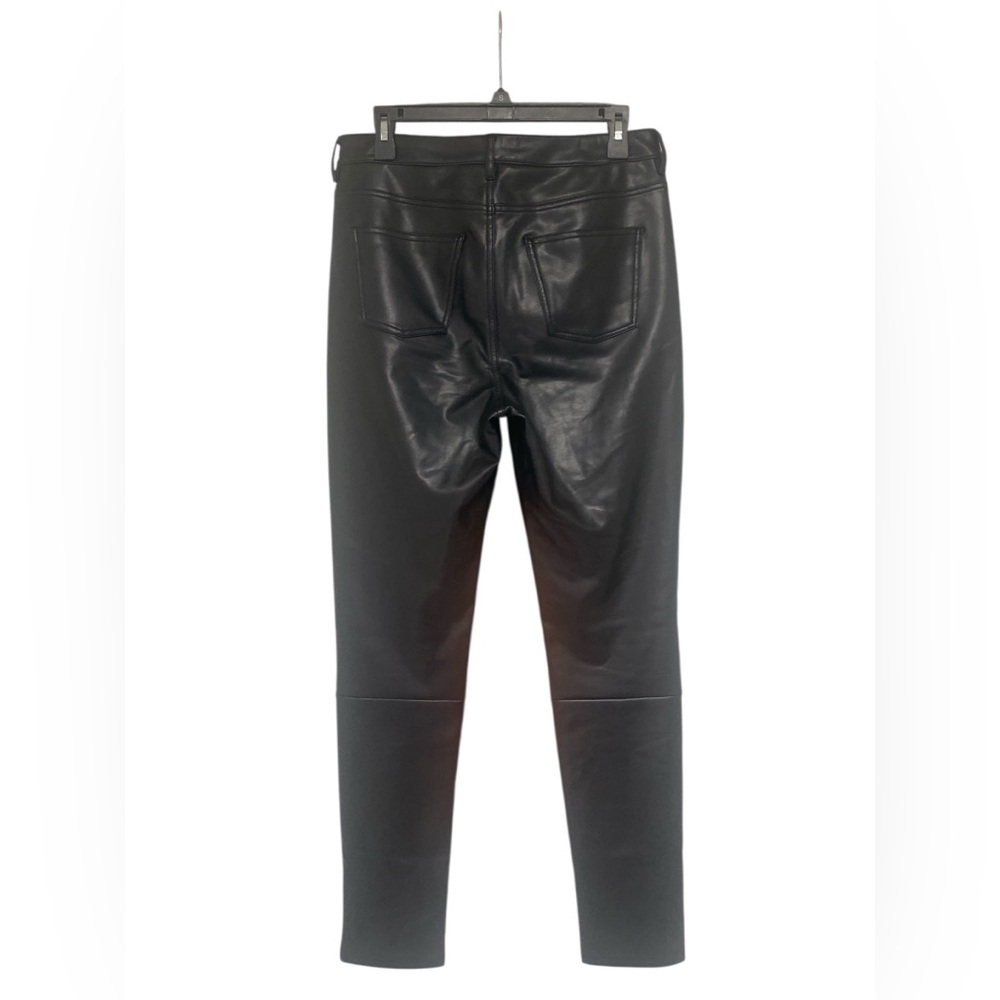 7 For All Mankind Black Leather Look Pants GUC M - Picture 2 of 7